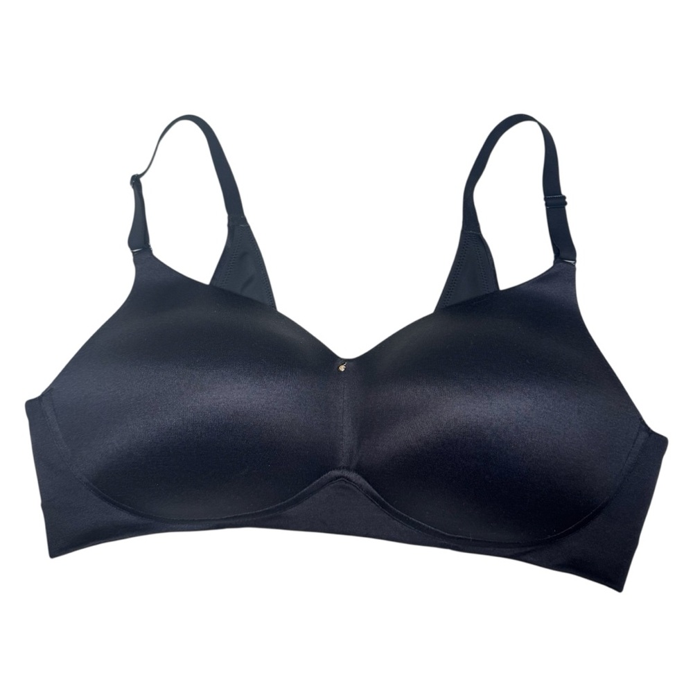 Cacique Lightly Lined No Wire Bra Size 38DD Black Comfort Wireless Flexible